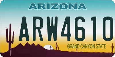AZ license plate ARW4610