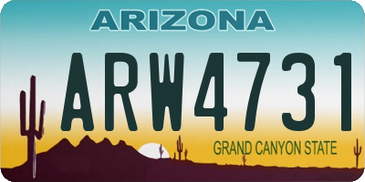 AZ license plate ARW4731