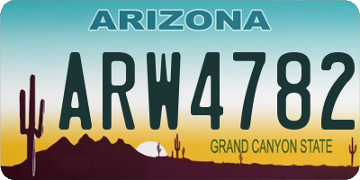 AZ license plate ARW4782