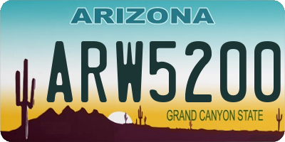 AZ license plate ARW5200