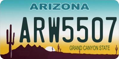 AZ license plate ARW5507