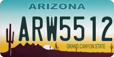 AZ license plate ARW5512