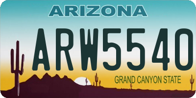 AZ license plate ARW5540