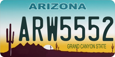 AZ license plate ARW5552
