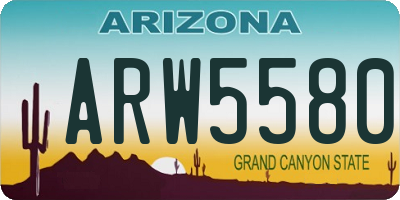 AZ license plate ARW5580