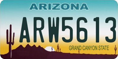 AZ license plate ARW5613