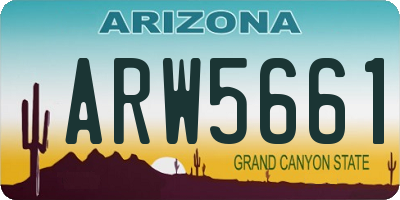 AZ license plate ARW5661
