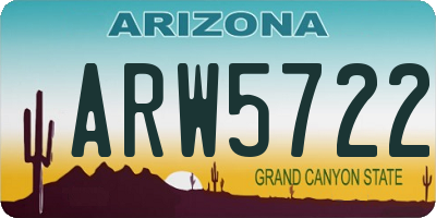 AZ license plate ARW5722