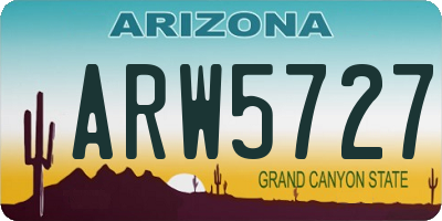 AZ license plate ARW5727