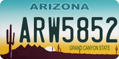 AZ license plate ARW5852