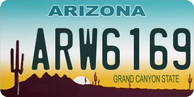 AZ license plate ARW6169