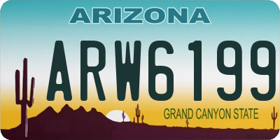 AZ license plate ARW6199