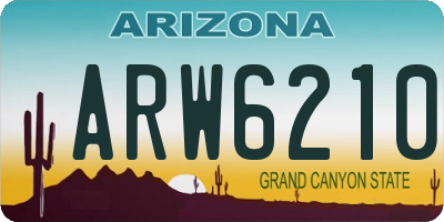 AZ license plate ARW6210