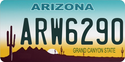 AZ license plate ARW6290