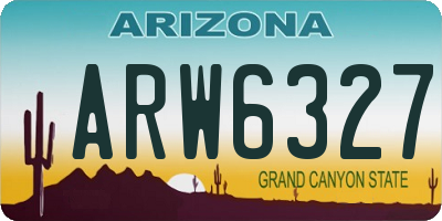 AZ license plate ARW6327