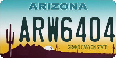 AZ license plate ARW6404