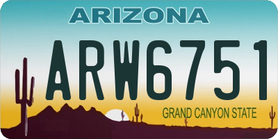 AZ license plate ARW6751
