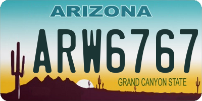 AZ license plate ARW6767