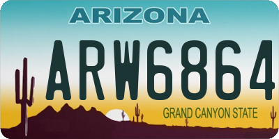 AZ license plate ARW6864