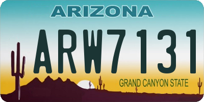 AZ license plate ARW7131