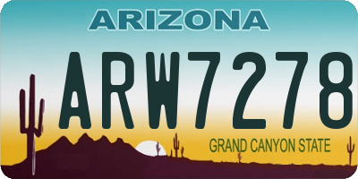 AZ license plate ARW7278