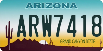AZ license plate ARW7418