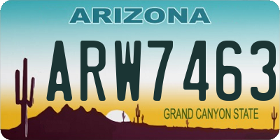 AZ license plate ARW7463