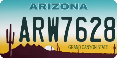 AZ license plate ARW7628