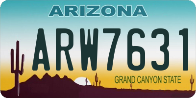AZ license plate ARW7631
