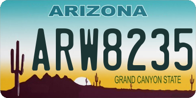 AZ license plate ARW8235