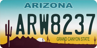 AZ license plate ARW8237