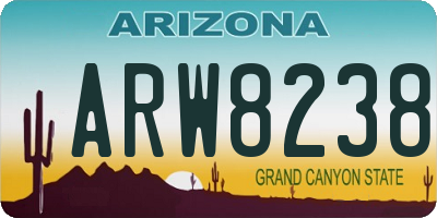 AZ license plate ARW8238