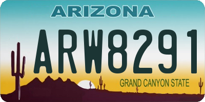 AZ license plate ARW8291