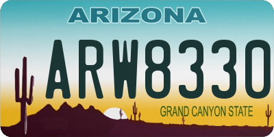 AZ license plate ARW8330