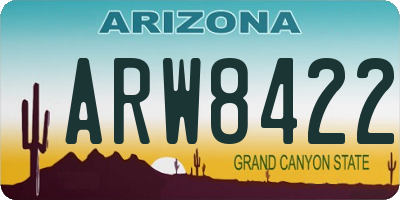 AZ license plate ARW8422