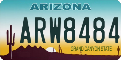 AZ license plate ARW8484