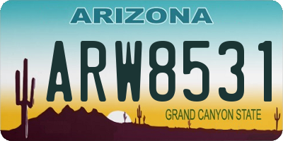 AZ license plate ARW8531