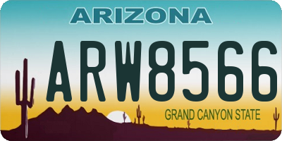 AZ license plate ARW8566
