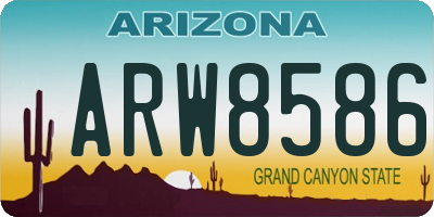 AZ license plate ARW8586