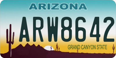 AZ license plate ARW8642