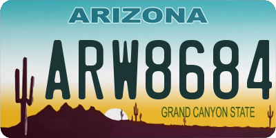 AZ license plate ARW8684
