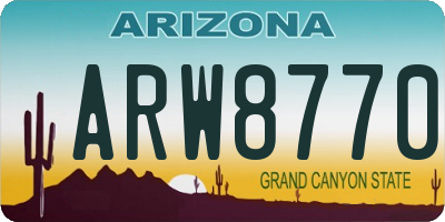AZ license plate ARW8770