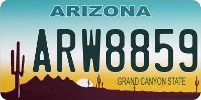 AZ license plate ARW8859