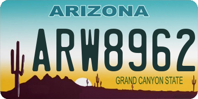 AZ license plate ARW8962