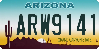 AZ license plate ARW9141