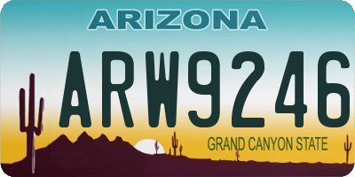 AZ license plate ARW9246