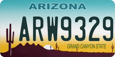 AZ license plate ARW9329