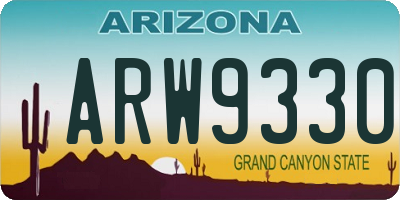 AZ license plate ARW9330