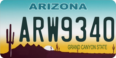 AZ license plate ARW9340
