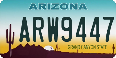 AZ license plate ARW9447